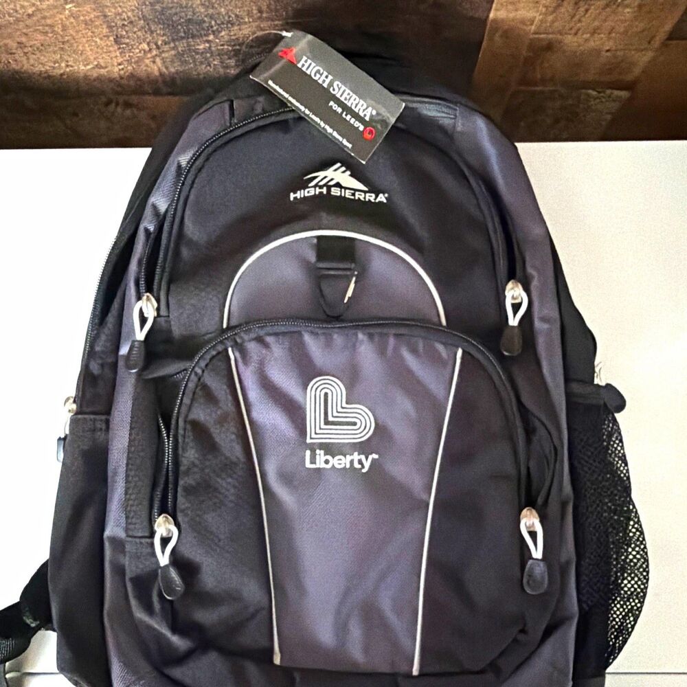 High Sierra for Leed's Hiking Backpack Black/Gray Zip Padded Straps
